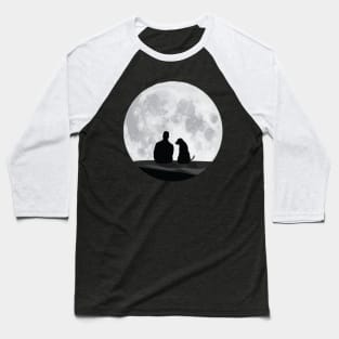 Dog, Moon and me : paws-itive vibes Baseball T-Shirt